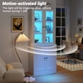 thumbnail image 4 of IDEALSOUL 71" Tall Bookcase with Doors and LED Lights, White Wooden Bookcase with Charging Station, Freestanding Display Cabinet with Large Storage Space for Living Room, Office, Bedroom, 4 of 11