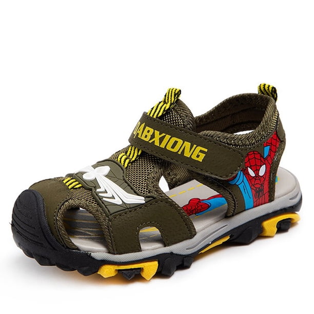 Disney verano bebé niño antideslizante playa zapatos niña abierto niños sandalia spiderman niño zapatos estudiante suave niño pequeño Sandal33 Gao Jinjia LED