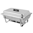 thumbnail image 4 of Ktaxon 1 Pack 8 Quart Chafing Dish, 2 Half Size Stainless Steel Frame Buffet Stove Set, Catering Serve Chafer Dish Chafers Food Warmer for Party, 4 of 15
