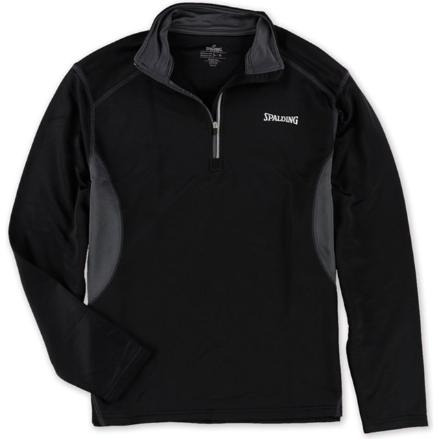 Camiseta básica Spalding Performance Quarter-Zip para hombre, negro, grande Spalding Camiseta básica