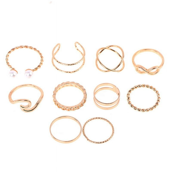 10Pcs/set Women Fashion Personality Rings Jewelry Gift