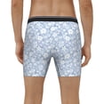 thumbnail image 4 of Cauagu Gray White Floral Print Men's Boxer Briefs, Funny & Cute Underwear Elastic Waistband Briefs Ideal Gift for Men,1-Pack, 4 of 7