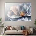 thumbnail image 6 of Mudket Silver Grey Flower Canvas Wall Art, Framed Floral Print, Ready to Hang Wall Decor for Living Room Bedroom, Luxury Modern Artwork - 12"L x 8"W, 6 of 10