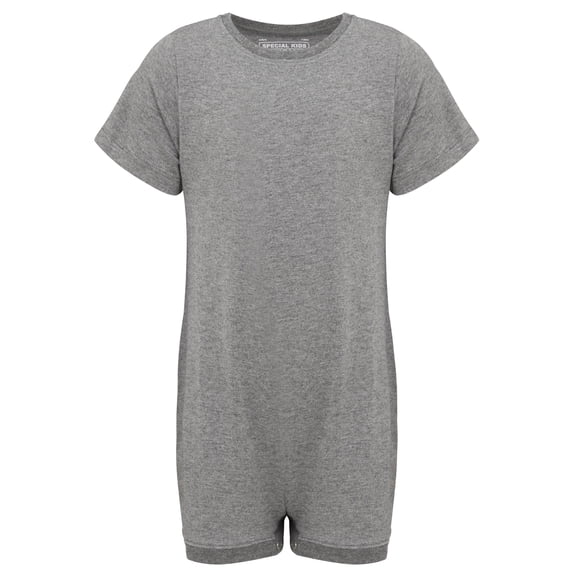 Kaycey Adaptive Clothing Popper Vest, Short Sleeve, Grey, Medium