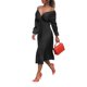 thumbnail image 2 of Vestido Plisado De Manga Larga De Color Sólido Para Mujer Vestidos De Túnica Con Hombros Descubiertos Likrtyny Mujer, 2 of 9