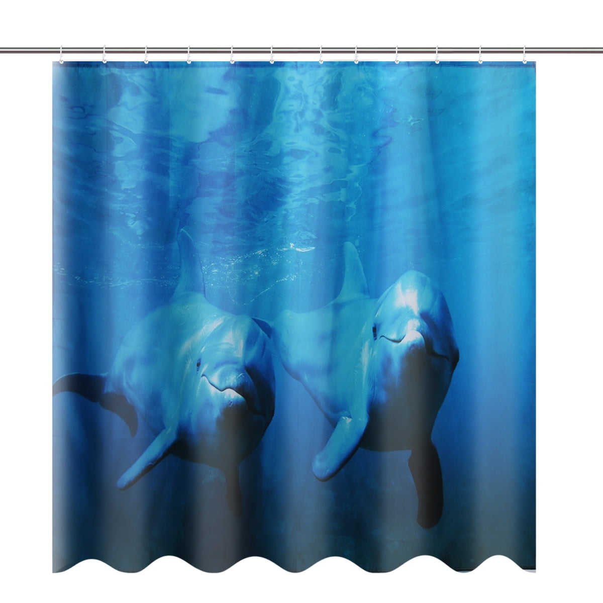 Sea Dolphin Shower Curtain Fish, Dolphin Shower Curtain Hooks