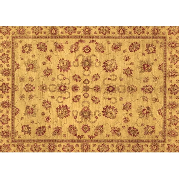 Ahgly Company Indoor Rectangle Abstract Brown Modern Area Rugs, 7' x 9'