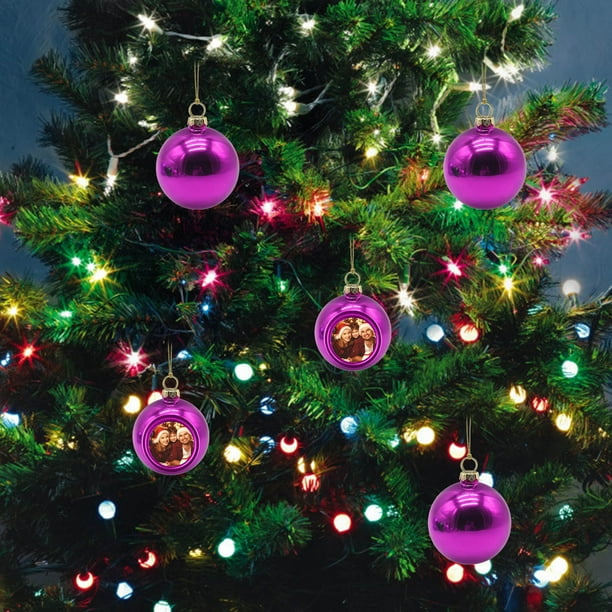 Fiudx Ofertas relámpago del día, solo en línea Nueva imagen pegable Decoración navideña y suministros para arreglos navideños Colgante para árbol de Navidad Color brillante (8CM, 6PC)