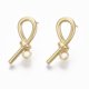 thumbnail image 1 of Brass Stud Earring Findings with Loops Nickel Free Knot Real 18K Gold Plated 22x9mm Hole: 2mm Pin: 0.7mm, 1 of 3