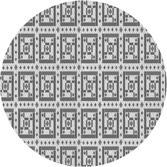 Ahgly Company Indoor Round Patterned Nardo Gray Area Rugs, 3' Round