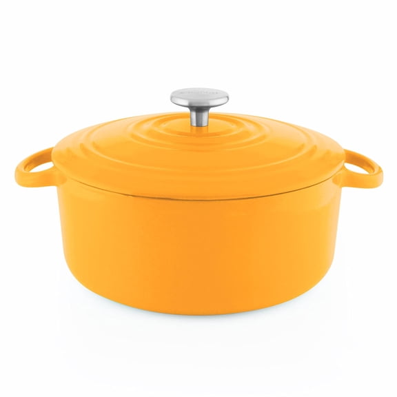 Chantal Enameled Cast Iron Cookware, 5 quart Dutch Oven, Marigold