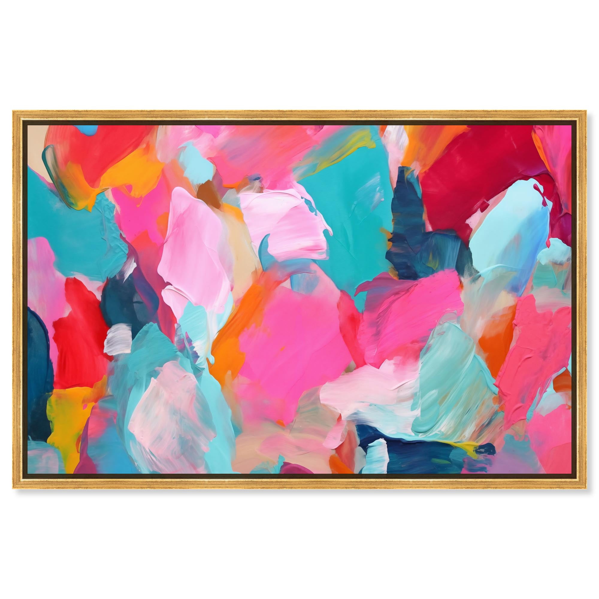 Shimmering Essence I Canvas Maximalist Abstract by Art Remedy Gold Frame 24 x 16