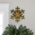 thumbnail image 4 of Northlight 9" Pre-Lit Gold Snowflake Christmas Tree Topper - Clear Lights, 4 of 6