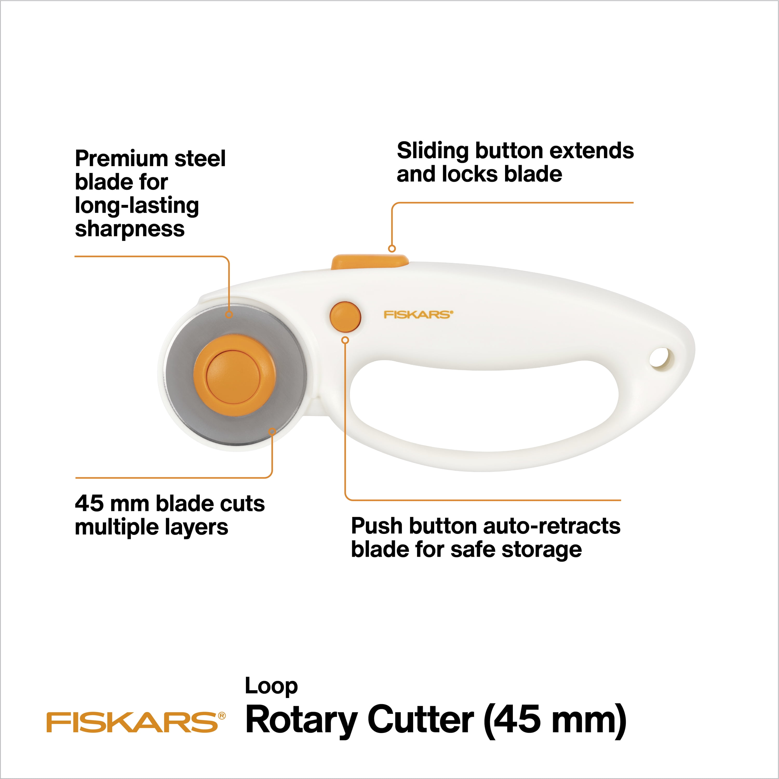 (2 pack) Fiskars Loop Handle 45mm Rotary Cutter