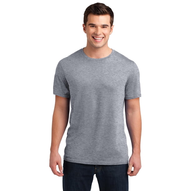 Camiseta de cuello redondo Distrito DT4000 lavado vintage para hombre Gris jaspeado 4XL