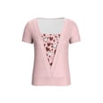 thumbnail image 6 of Blczomt Cute Casual Tops for Women Pink Tops Short Sleeve Lightweight Blouse for Women,M, 6 of 7
