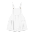 thumbnail image 7 of Women's Solid Color Spaghetti Strap Romper Lace Insert Pockets Casual Summer Jumpsuit Shorts White, 7 of 7