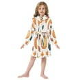 thumbnail image 6 of FORMRS Niños Bathrobe Unisex Hooded Robe Soft Plush Pajamas Sleepwear, Size 7-9T, Pumpkins Pattern, 6 of 7