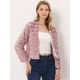 thumbnail image 2 of Abrigo mullido de piel sintétisin cuello chaquerecortacálide invierno pamujer RoEmpolvado M, 2 of 6