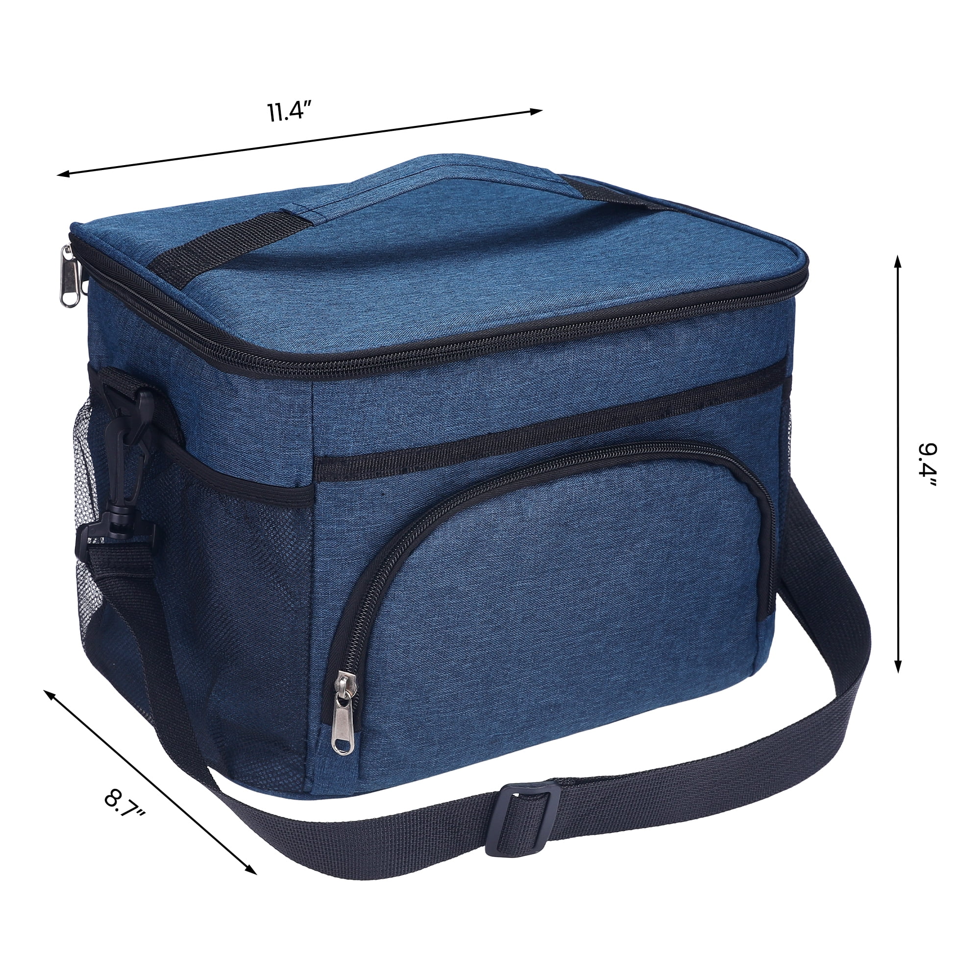 Unique Bargains Lunch Bag Insulated Lunch Bag Leakproof Lunch Box Navy Blue