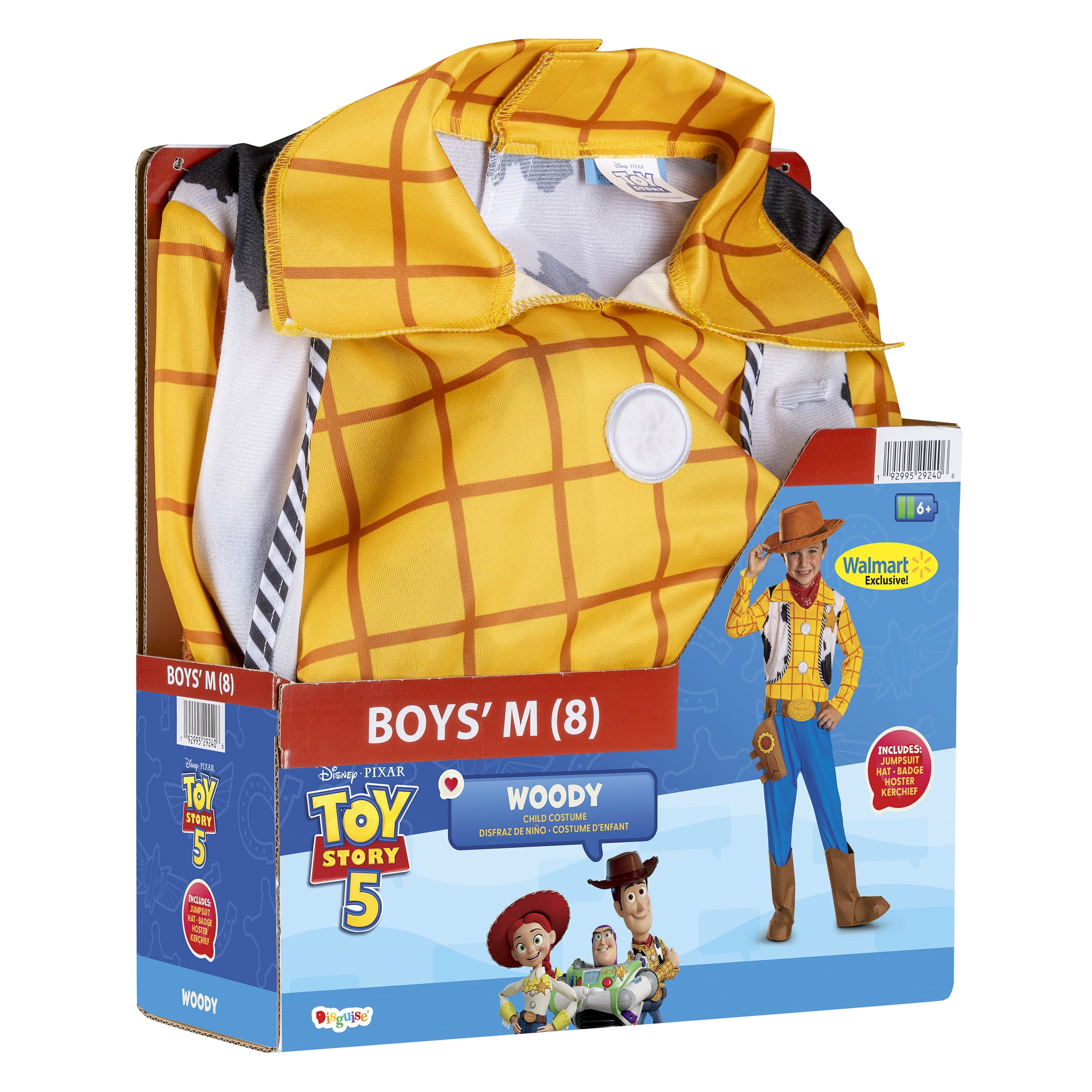 Disney Toy Story 5 Woody Halloween Family Matching Costume for Children, Boys Size M (8), by Disguise