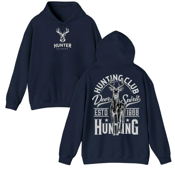 "Deer Hunting Club Hoodie – Vintage Buck Design, Outdoor Hunter Sweatshirt for Men and Women, Est. 1988 Deer Spirit Graphic"