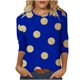 thumbnail image 1 of Blusas para Mujeres Casual 3/4 Manga Cuello Redondo Impreso Suelto, Top para Primavera Verano Diario Y Otoño, 1 of 5