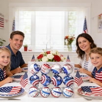 ChicYu 12 Pcs Ball Star Ornaments Decorations,Shatterproof 4th July Tree Decor for Indoor Outdoor, Independence Day Party Scene Enhancement Holiday Decor For Home Decor Multicolor