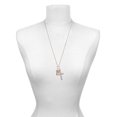 thumbnail image 3 of Delight Jewelry Rose Goldtone Crystal Initial - P - Be Strong and Courageous Engraved Cross Zoey Necklace, 28", 3 of 4