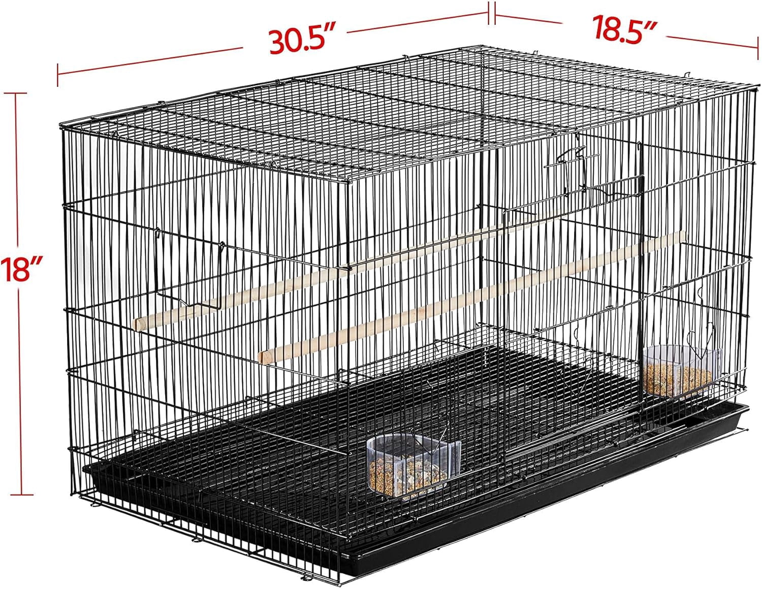 WSWJY Pet Products Stackable Rectangle Flight Bird Cages for Small Birds Parrots Parakeets Cockatiels Conures Budgies Lovebirds Canaries Finches w/Slide-Out Tray
