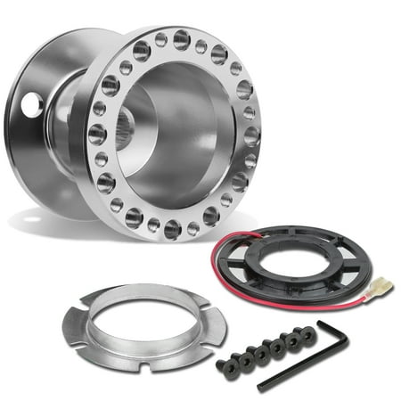99 Mitsubishi Eclipse Convertible - Aluminum Steering Wheel 6-Hole Hub Adaptor Kit (Silver) - For 88-04 Mitsubishi Eclipse / Lancer / Pickup 99 00 01 02 03