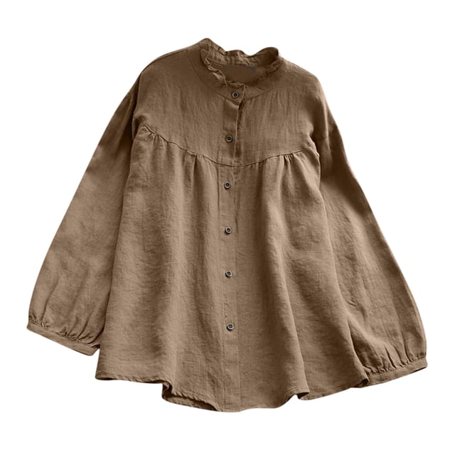 Pompotops Blouse à Manches Longues en Satin à Rayures Col en V pour Femmes en Liquidation