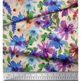 thumbnail image 3 of Soimoi Cotton Duck Fabric Flower & Leaves Watercolor Print Fabric by The Yard 56 Inch Wide, 3 of 3
