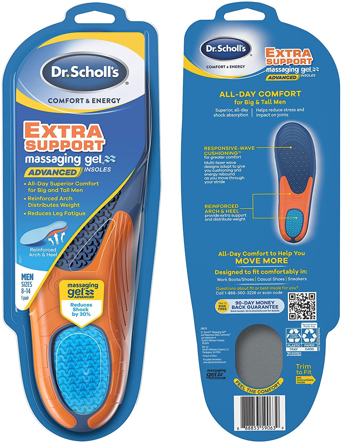 Buy Dr. Scholl's Comfort and Energy Extra Support Massaging Gel Insoles