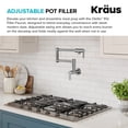 thumbnail image 5 of KRAUS® Oletto™ Wall Mount Pot Filler Kitchen Faucet with Retractable Arm in Spot-Free Stainless Steel, 5 of 14