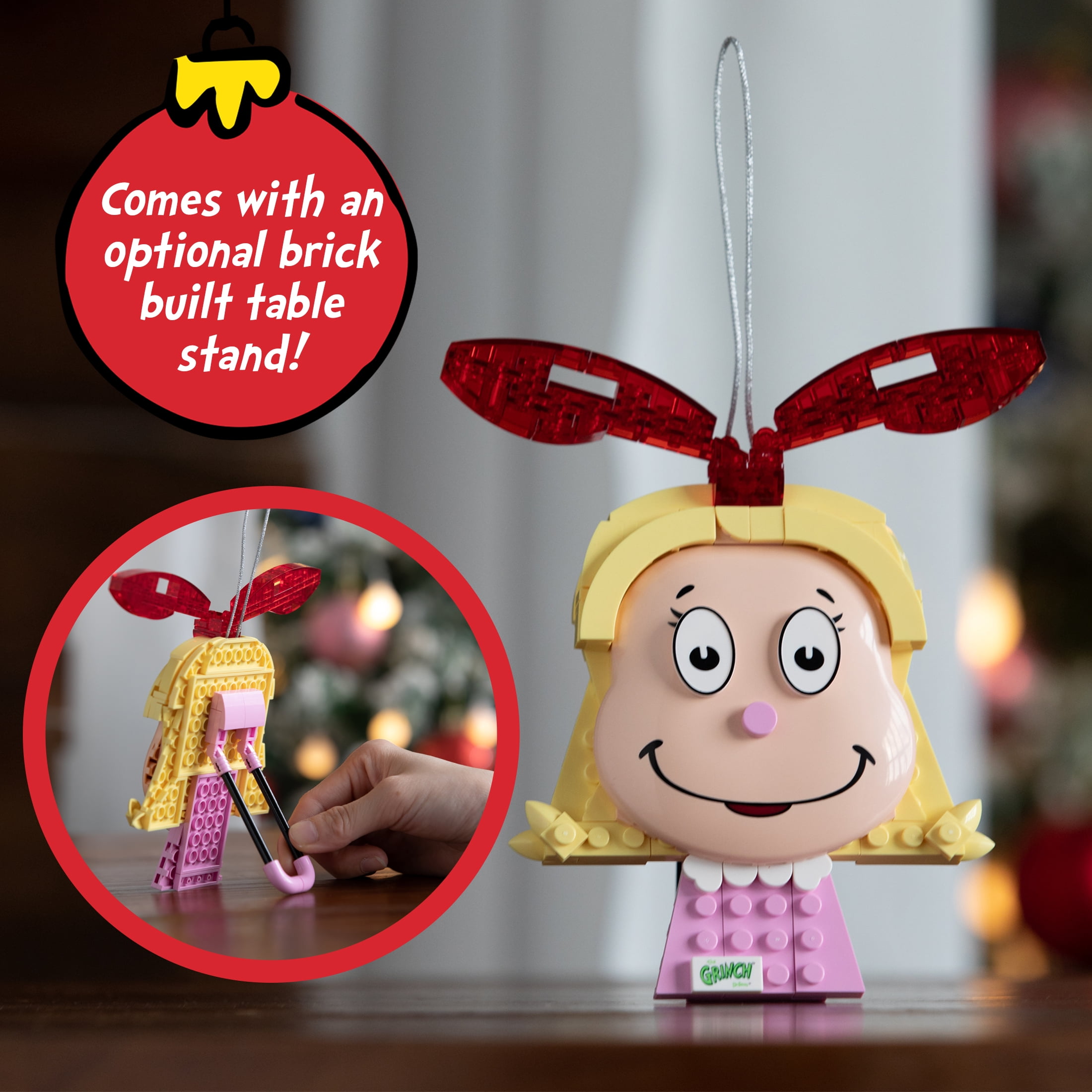 Brickcraft Grinch Cindy Lou Decoration Brick Building Kit (121- Plastic Piece Set), Christmas Décor, Toy Gift Idea for Boys and Girls Ages 8 Years Old and up