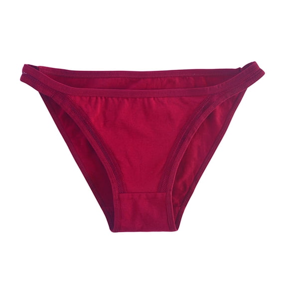WULMLEO Woman's Ultralight Cotton String Panties Red L