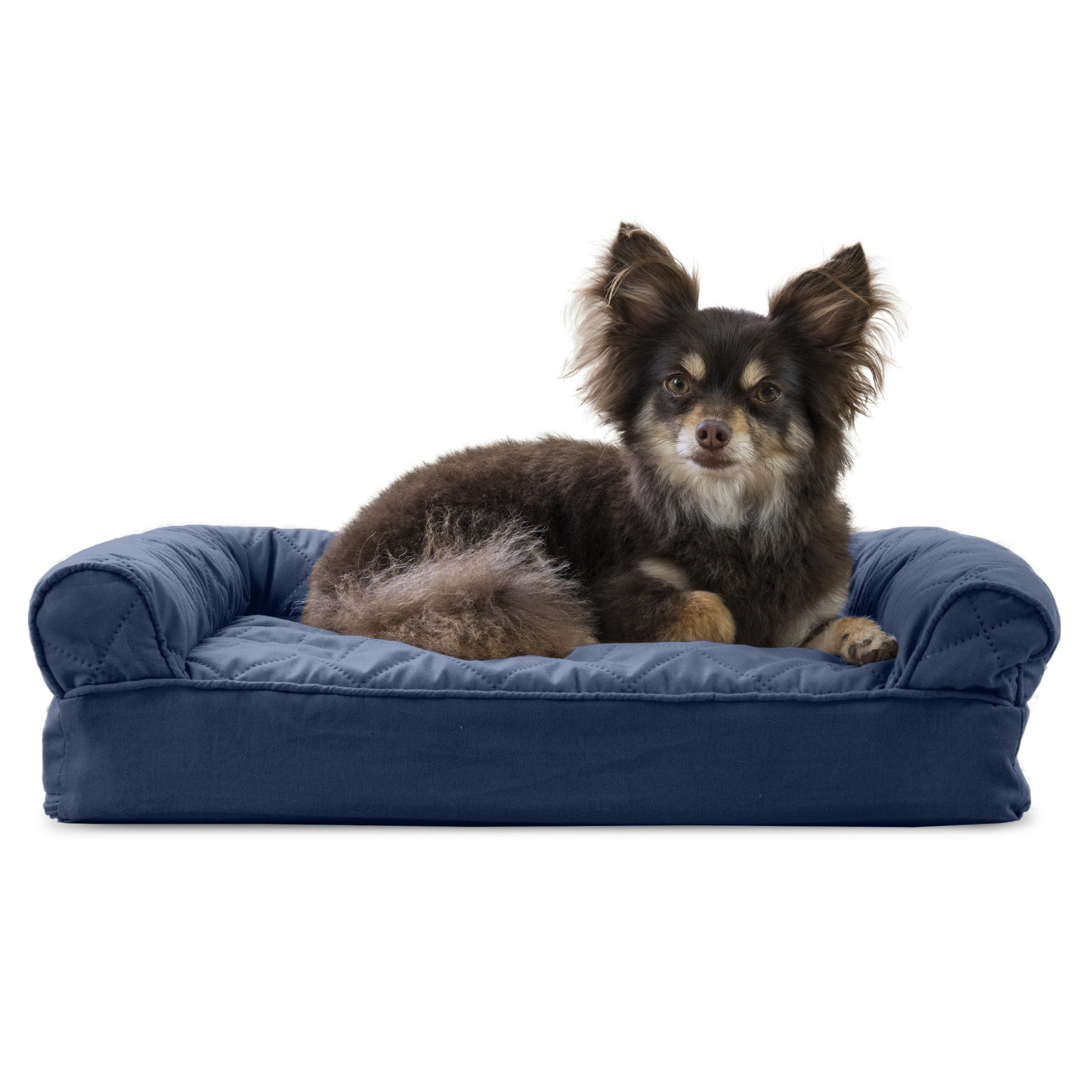 FurHaven Pet Dog Bed Memory Foam Quilted Couch SofaStyle Pet Bed for