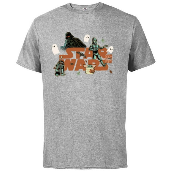Star Wars Logo Grogu Darth Vader R2-D2 C-3PO Fall Halloween - Short Sleeve Cotton T-Shirt for Adults - Customized-Athletic Heather