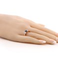 thumbnail image 3 of Gem Stone King 1.00 Ct Blue Mystic Topaz Sky Blue Aquamarine 18K Rose Gold Plated Silver Classic 3-Stone Ring for Women (Size 6), 3 of 4