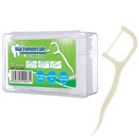 MUMQAQ 1 Box of Bow-Shaped Toothpicks 50Pcs Toothpick 2 in 1 Picks High Toughness Interdental Brush Stick Tongue Scraper Oral Care Tools Household Toothpicks, Household Toothpicks Promotion