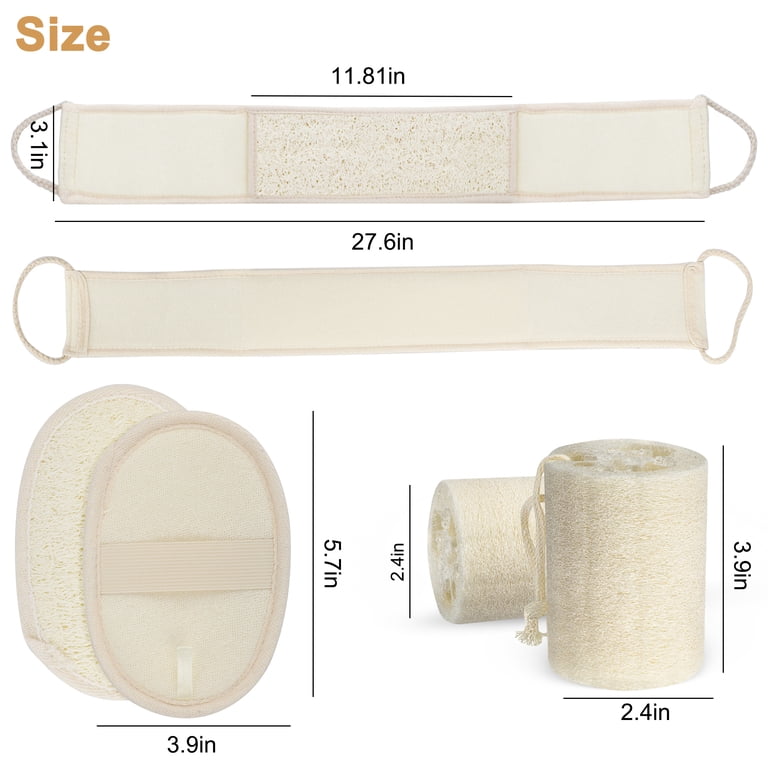 TSV Natural Loofah Pads Set, Back Scrubber Kit photo 4