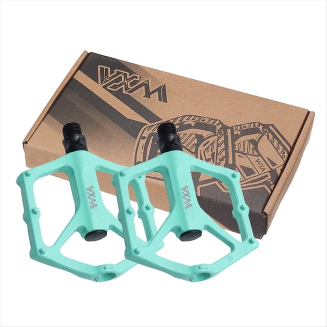 Pedales de Bicicleta 2 Piezas Ultraligeros BMX de Carretera, Antideslizantes, de Aleación de Aluminio, Color Cian.