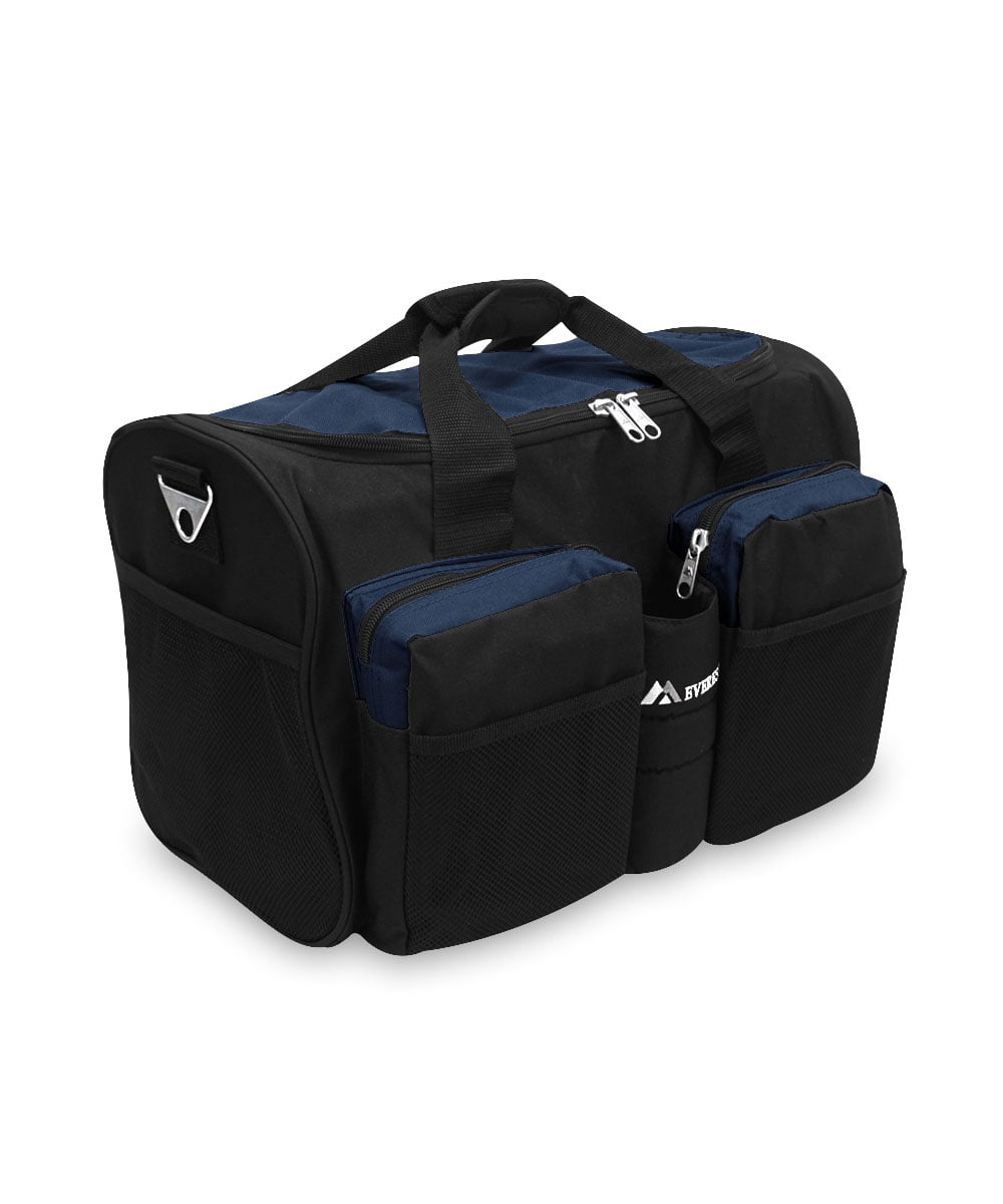 Everest Unisex Sports Duffel Bag with Wet Pocket, Navy Blue
