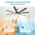 thumbnail image 3 of WINGBO  64" and 72" and 80" and 96" Indoor Ceiling Fan with LED Light and Remote Black 80 Inches 80 inch N/A, 3 of 5