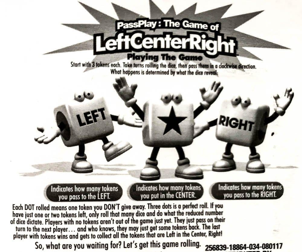 passplay: the game of left center right dice game (pack of 2 travel games -  Walmart.com