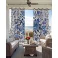 thumbnail image 6 of Boho Blue Flower Blackout Curtains for Bedroom Living Room Darkening Curtains 96 Inches Long Spring Watercolor Country Floral Plant Window Curtain 2 Panels Set Window Treatment Grommet Drapes 52"x96", 6 of 9