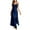 Navy, variant on QUINDOS Womens Satin Pajamas Lace Long Nightgowns for Women Sling High Fork Suspenders Casual Solid Slim Club Wear Night Dress