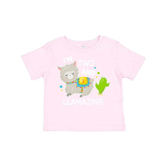 Inktastic Im Two and Llamazing with Llama and Cactus Boys or Girls Toddler T-Shirt