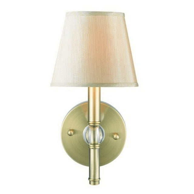 Golden Lighting Waverly Transitional Sconce 1 Light Incandescent Aged Brass